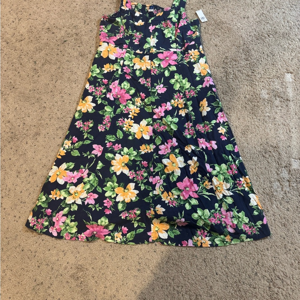 Old Navy Pink and Yellow A-Line Midi Skirt Resort